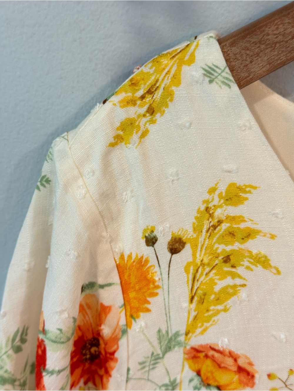 torrid Cream Dress with Orange & Yellow Floral Print Torrid Size 2 - Picture 2 of 9